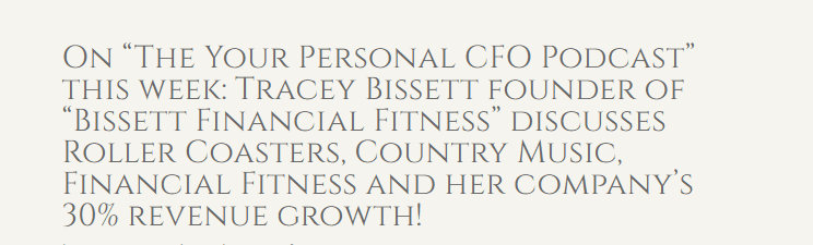Tracey Bissett on CFO Podcast